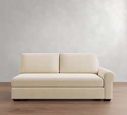 Open Box: Big Sur Roll Arm Right Sofa with Bench Cushion - Performance Brushed Basketweave Oatmeal, Espresso