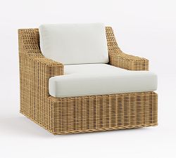 Open Box: Huntington Slope Arm Outdoor Swivel Lounge Chair with Cushion - Natural