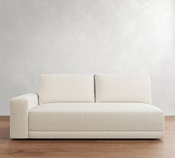 Open Box: Rutherford Square Arm Left Loveseat with Bench Cushion - Performance Everydaylinen™ Ivory