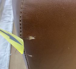 Open Box: Turner Leather Grand Ottoman without Nailheads (35") - Burnished Bourbon, Dark Walnut