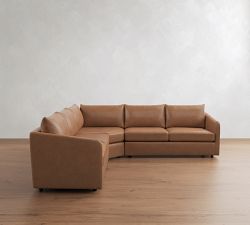 Charlotte Leather 3-Piece L-Shaped Wedge Sectional (110")
