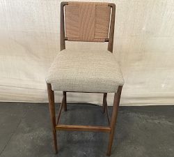 Open Box: Eaton Upholstered Bar Stool (31") - Alcala Wheat, Tan Oak