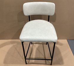 Open Box: Maison Leather Counter Stool (24") - Statesville Pebble, Antique Bronze