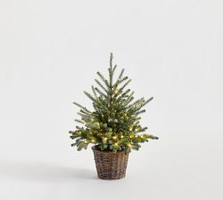 Faux Lit Blue Spruce Tree