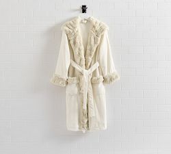Ruched Faux Fur Robe