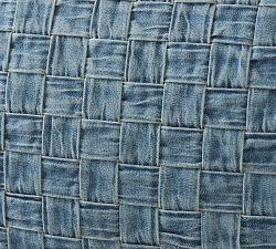Denim Basketweave Lumbar Pillow Cover