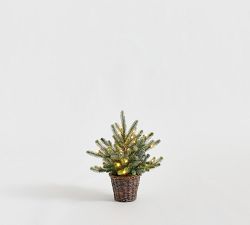 Faux Lit Blue Spruce Tree