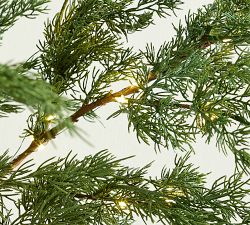 Faux Lit Green Cedar Branch