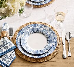 Kravet Shell Border Porcelain Salad Plates - Set of 4