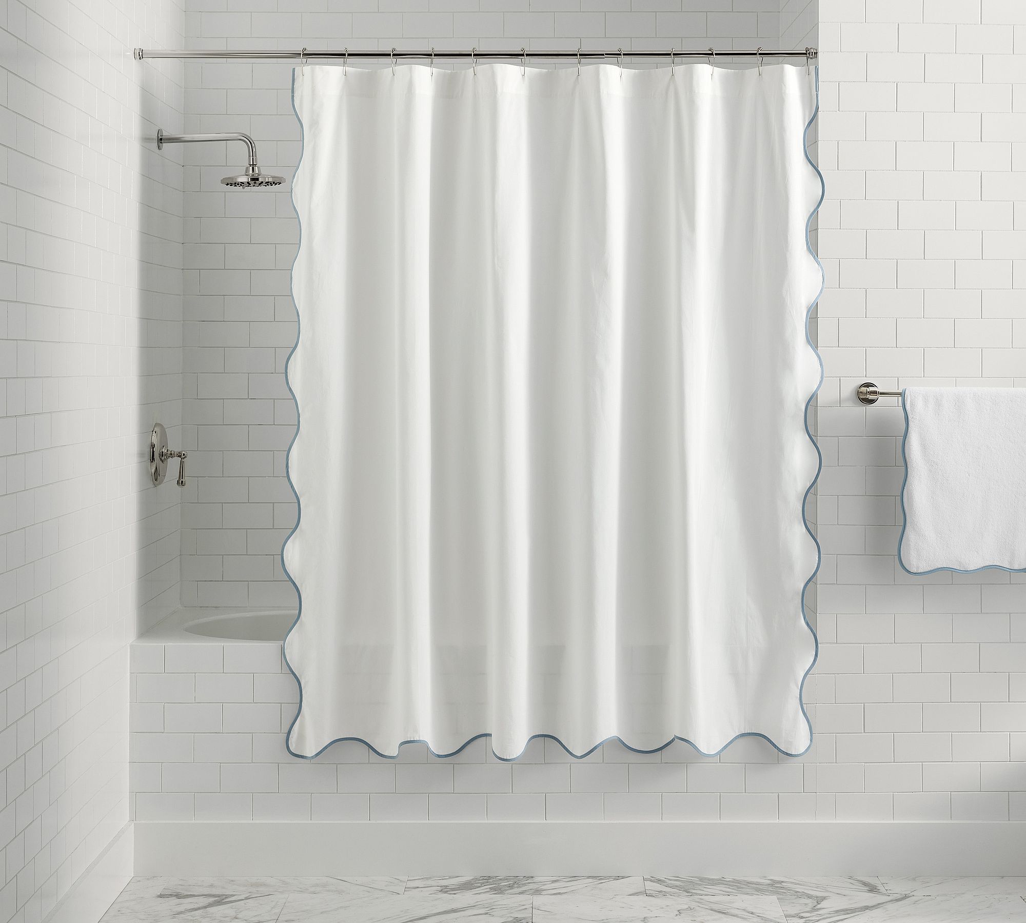 Scalloped Shower Curtain by Pottery Barn