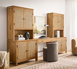 Channing Cane Storage Cabinet Desk (120")