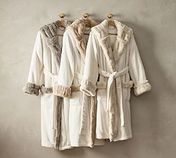 Ruched Faux Fur Robe