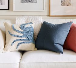Crab Applique Pillow Cover