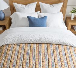 Floral Embroidered Percale Duvet Cover