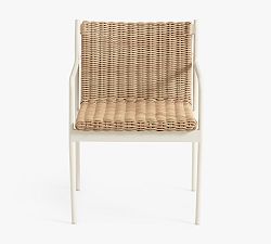 Open Box: Huntington Wicker &amp; Metal Outdoor Dining Armchair - Natural/Warm White