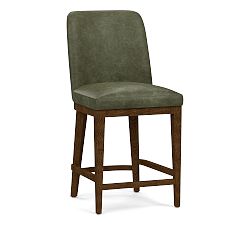 Open Box: Layton Leather Counter Stool (25.5") - Keystone Moss, Vintage Amber