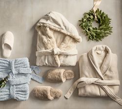 Ruched Faux Fur Robe