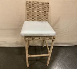 Open Box: Huntington Wicker Outdoor Bar Stool (29") - High Performance Canvas Natural, Wicker Natural