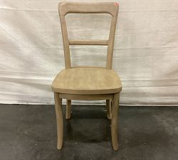 Open Box: Layton Upholstered Dining Chair, Side - Performance Heathered Basketweave Alabaster White, Seadrift Legs
