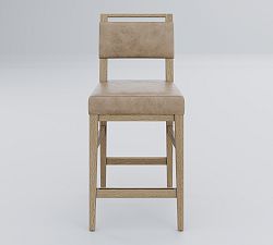 Open Box: Neil Leather Counter Stool (24"H) - Light Oak