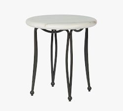 Ravelle Marble Outdoor Side Table (19")