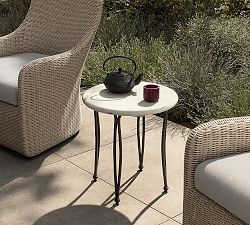 Ravelle Marble Outdoor Side Table (19")