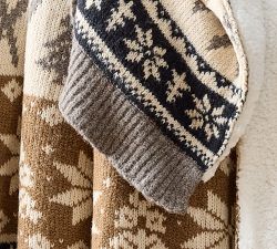 Ski Lodge Fair Isle Faux Faux Fur Back Throw​
