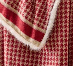 Houndstooth Faux Fur Back Throw ​