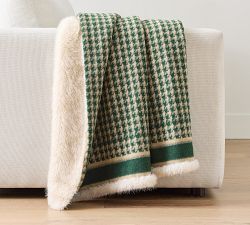 Houndstooth Faux Fur Back Throw ​