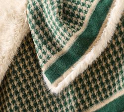 Houndstooth Faux Fur Back Throw ​