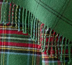Plaid Reversible Wool Throw