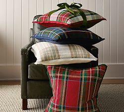 Stewart Plaid Grosgrain Pillow Cover