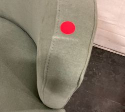 Open Box: Balboa Upholstered Petite Swivel Armchair - Performance Rustic Linen Olive