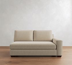 Open Box: Big Sur Square Arm Right Loveseat with Bench Cushion - Performance Chateau Basketweave Oatmeal