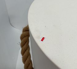 Open Box: Coastal Concrete &amp; Rope Outdoor Round Side Table (16") - White