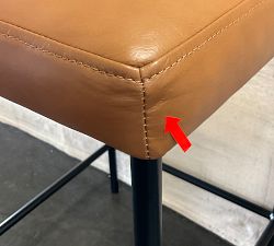 Open Box: Maison Leather Backless Counter Stool (24") - Statesville Caramel, Antique Bronze