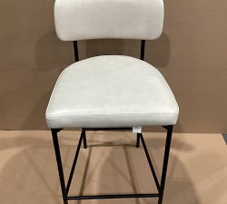 Open Box: Maison Leather Counter Stool (24") - Statesville Pebble, Antique Bronze