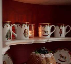 Nostalgic Christmas Icon Stoneware Mugs - Mixed Set of 4