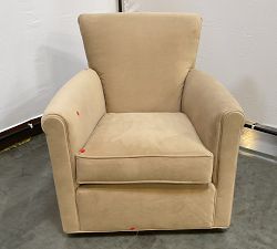 Open Box: Irving Roll Arm Swivel Armchair without Nailheads (33") - Performance Everydayvelvet Camel