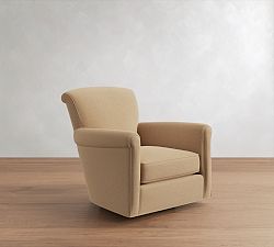 Open Box: Irving Roll Arm Swivel Armchair without Nailheads (33") - Performance Everydayvelvet Camel