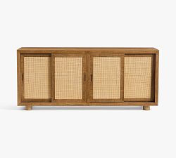 Open Box: Catalina Cane Storage Console (80") - Antique Umber