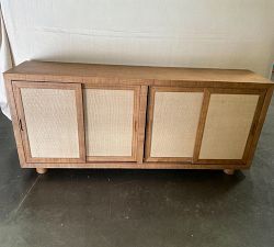 Open Box: Catalina Cane Storage Console (80") - Antique Umber