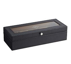 Open Box: Grant Leather Watch Box (12.5"W x 3.25"H) - Black