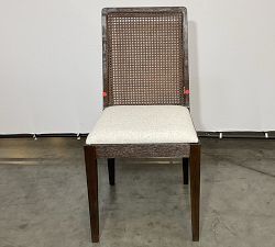 Open Box: Monty Cane Dining Chair - Performance Boucle Oatmeal, Vintage Amber