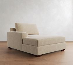 Open Box: Big Sur Square Arm Upholstered Left Wide Chaise - Performance Heathered Basketweave Oatmeal