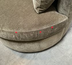 Open Box: Balboa Swivel Armchair (40") - Rustic Chenille Dark Moss
