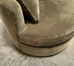 Open Box: Balboa Swivel Armchair (40") - Rustic Chenille Dark Moss