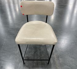 Open Box: Maison Leather Counter Stool (24"H) - Statesville Pebble, Antique Bronze Legs