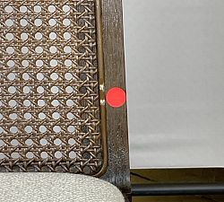 Open Box: Monty Cane Dining Chair - Performance Boucle Oatmeal, Vintage Amber
