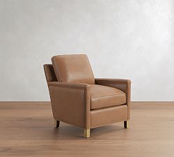 Open Box: Tyler Square Arm Leather Tall Armchair - Churchfield Camel